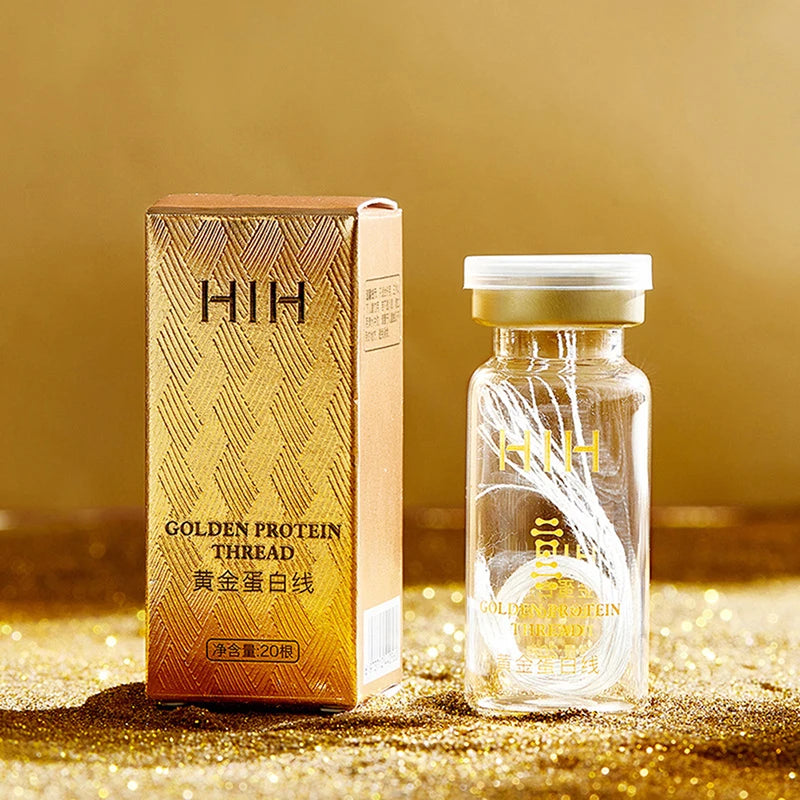 24K Gold Face Serum Active Collagen Silk Thread Facial Skin Care Essence Anti-Aging Smoothing Firming Moisturizing Hyaluronic