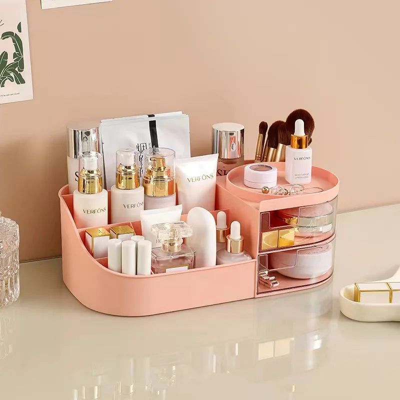 Cosmetic Storage Box  Desktop Dressing Table  Makeup Mirror  Skincare Storage Rack  Lipstick Sorting Box